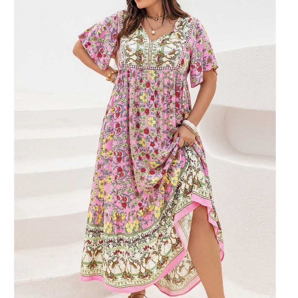 Floral Pink Maxi Dress